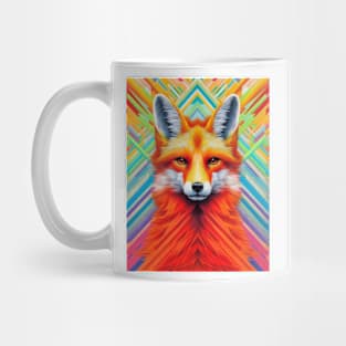 Spectrum Fox: Radiant Op Art Red Fox Design Mug